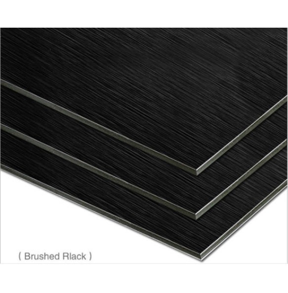 4mm Acm Panel Black Brush Gloss 2440mm x 1220mm x 4mm
