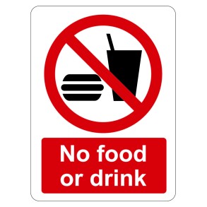 Sign Safety No Food Or Drink 230x300mm