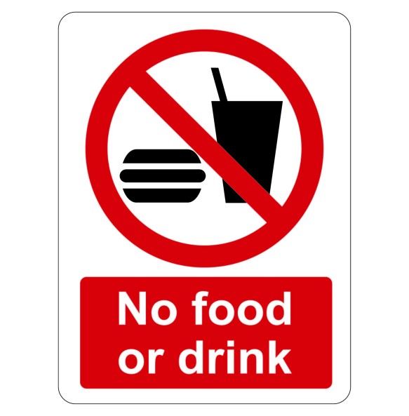 Sign Safety No Food Or Drink 230x300mm