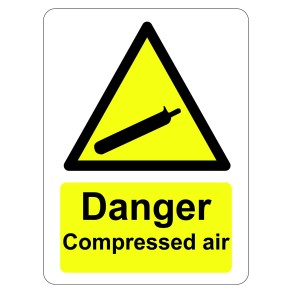 Sign Safety Danger Compressed Air 230x300mm