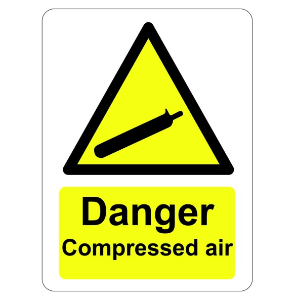 Sign Safety Danger Compressed Air 230x300mm