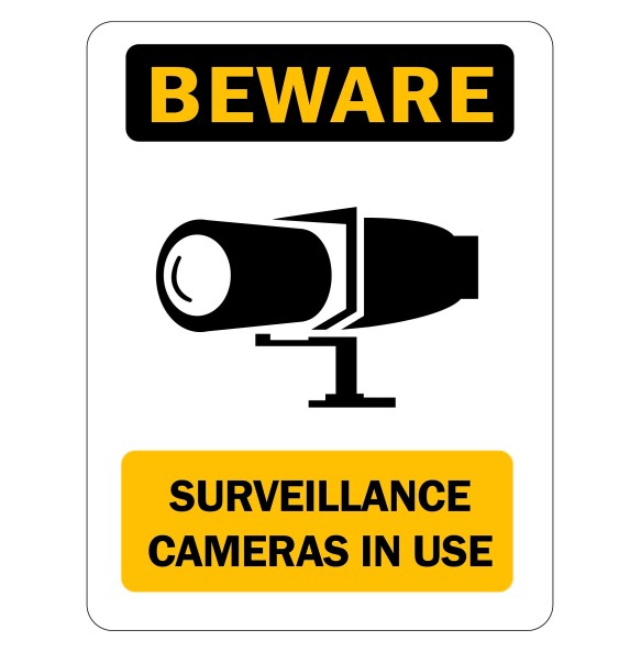 Sign Safety Beware Surveillance Cameras In Use 230x300mm