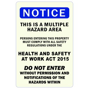 Sign Safety Multi Hazard Area 300x450mm