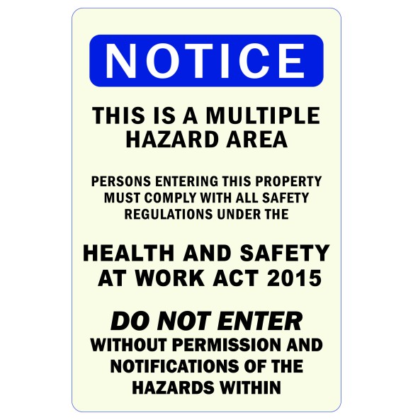 Sign Safety Multi Hazard Area 300x450mm