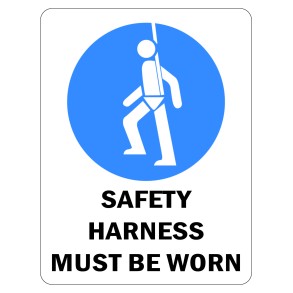 Sign Safety Harness Must Be Worn 230x300mm
