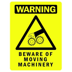 Sign Safety Warning Beware Of Moving Machinery 230x300mm
