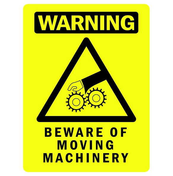 Sign Safety Warning Beware Of Moving Machinery 230x300mm