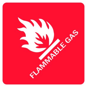 Sign Safety Flammable Gas 250x250mm
