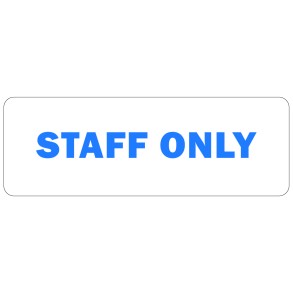 Sign Safety Staff Only 340x120mm