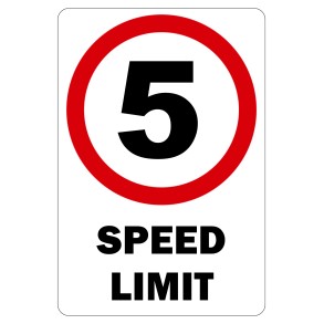 Sign Safety Speed Limit 5KM/H 240x340mm
