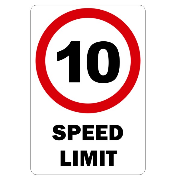 Sign Safety Speed Limit 10KM/H 240x340mm