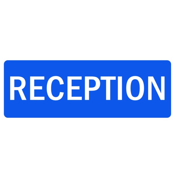 Sign Safety Reception 340x120mm