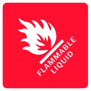 Sign Safety Flammable Liquid 250x250mm