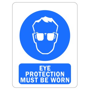 Sign Safety Eye Protection Must Be Worn 230x300mm