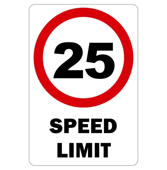 Sign Safety Speed Limit 25KM/H 240x340mm
