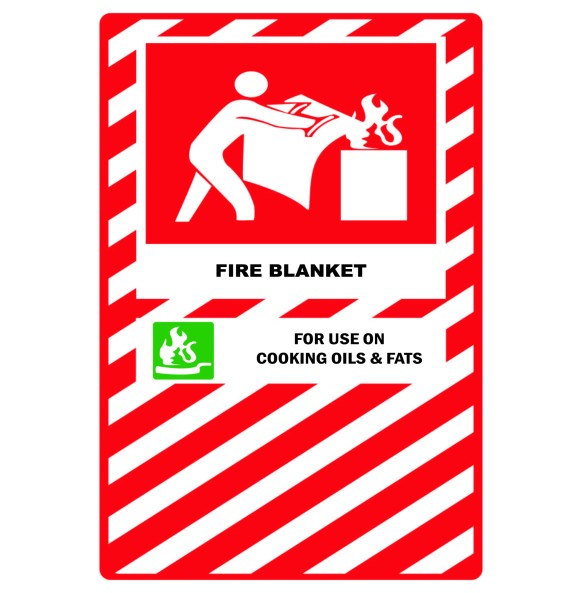 Sign Safety Fire Blanket 240x300mm