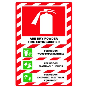Sign Safety Extinguisher Abe Dry Powder 240x340mm