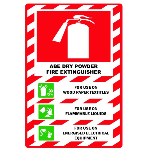 Sign Safety Extinguisher Abe Dry Powder 240x340mm
