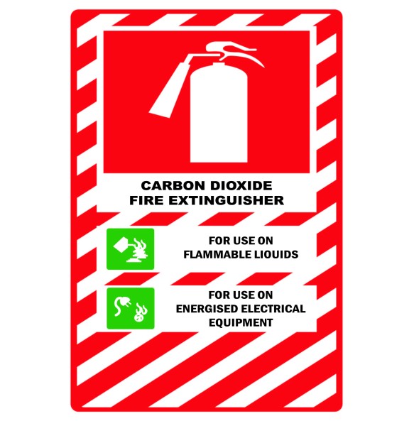 Sign Safety Extinguisher Carbon Dioxide 240x340mm