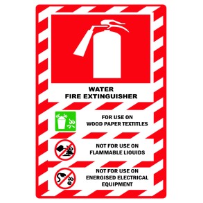 Sign Safety Water Fire Extinguisher 240x340mm
