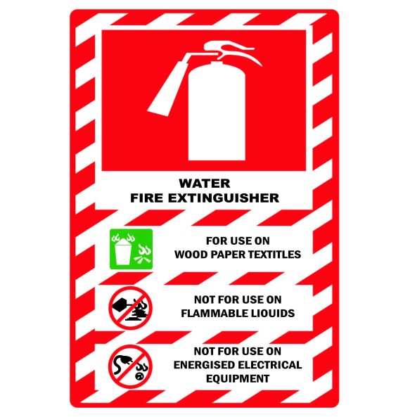 Sign Safety Water Fire Extinguisher 240x340mm