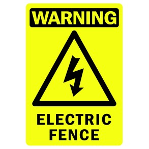 Sign Safety Warning Electric Fence 240x340mm