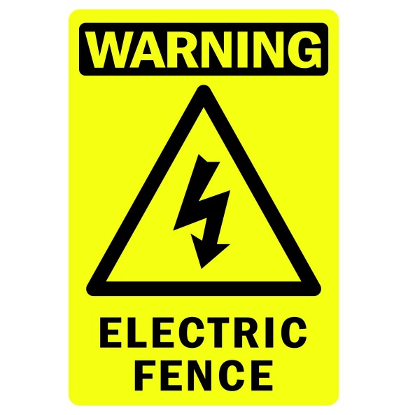 Sign Safety Warning Electric Fence 240x340mm