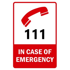 Sign Safety 111 In Case Of Emergency 240x340mm