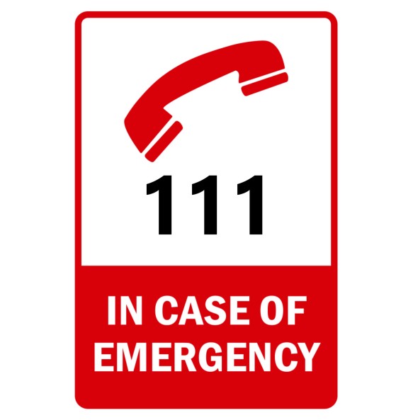 Sign Safety 111 In Case Of Emergency 240x340mm