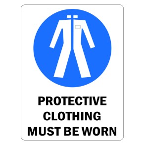 Sign Safety Protective Cloth Must Be Worn 230x300mm