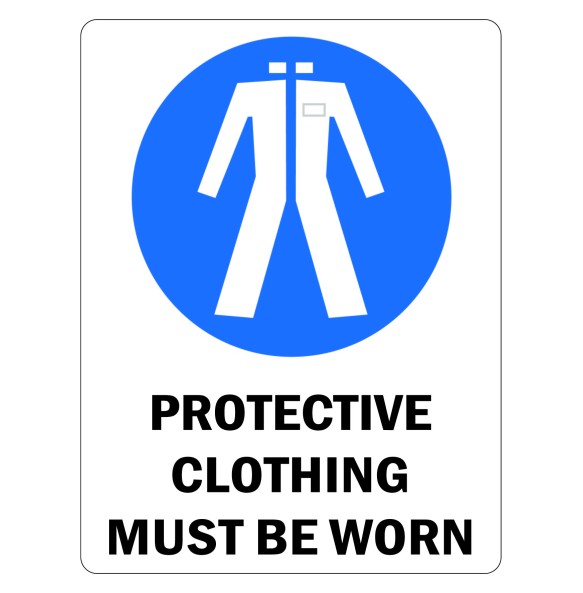 Sign Safety Protective Cloth Must Be Worn 230x300mm