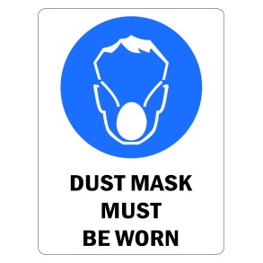 Sign Safety Dust Mask Must Be Worn 230x300mm