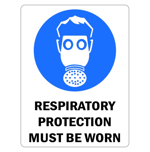 Sign Safety Respiratory Protection Must Be Worn 230x300mm