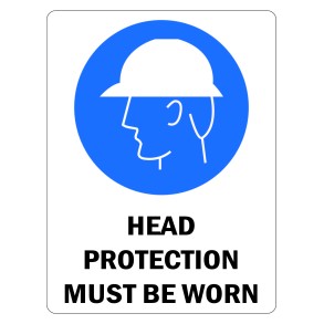 Sign Safety Head Protection Must Be Worn 230x300mm