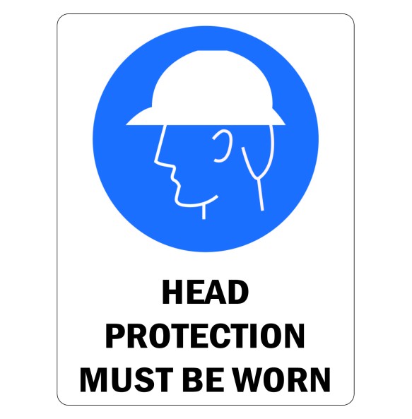 Sign Safety Head Protection Must Be Worn 230x300mm