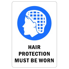 Sign Safety Hair Protection Must Be Worn 230x300mm