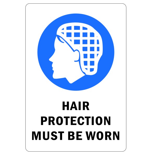 Sign Safety Hair Protection Must Be Worn 240x340mm