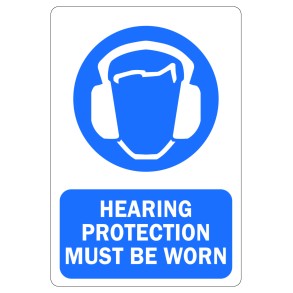 Sign Safety Hearing Protection Must Be Worn 240x340mm