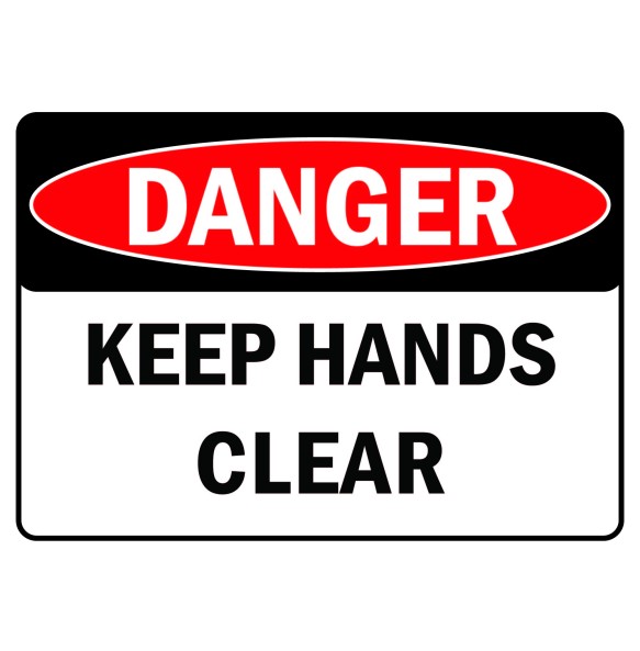 Sign Safety Danger Keep Hands Clear 340x240mm