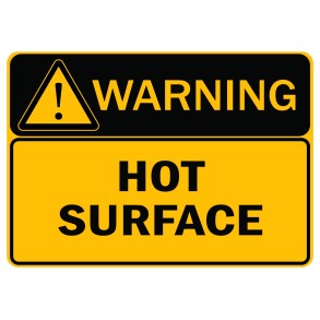 Sign Safety Warning Hot Surface 340x240mm