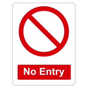 Sign Safety No Entry 230x300mm
