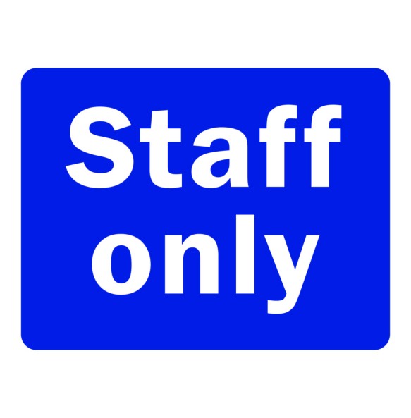Sign Safety Staff Only 300x230mm