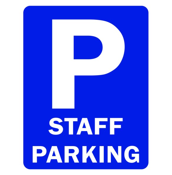 Sign Safety Staff Parking 230x300mm