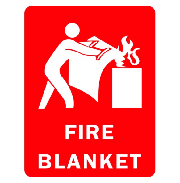 Sign Safety Fire Blanket 230x300mm